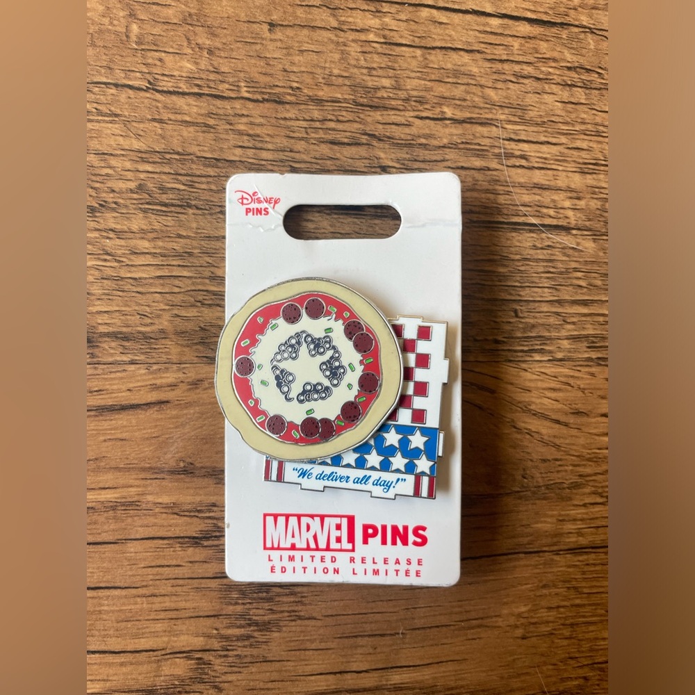 Captain America Pizza Shield Pin